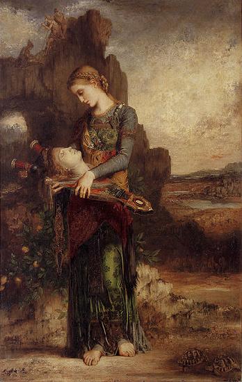 Gustave Moreau Thracian Girl Carrying the Head of Orpheus on His Lyre oil painting picture